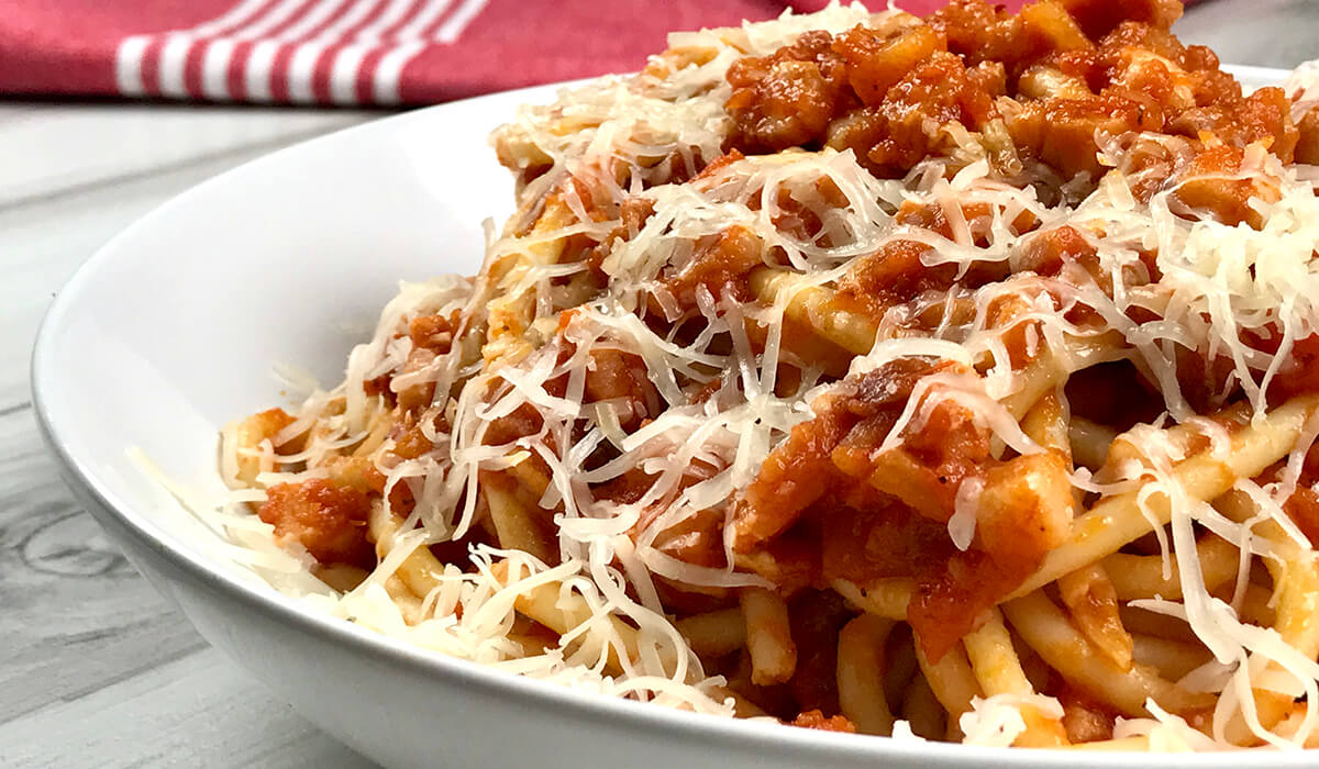 Espaguetis a la amatriciana