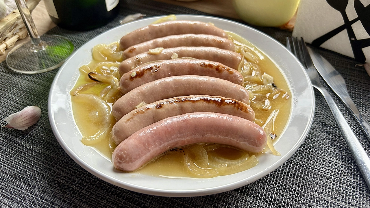 Salchichas a la sidra