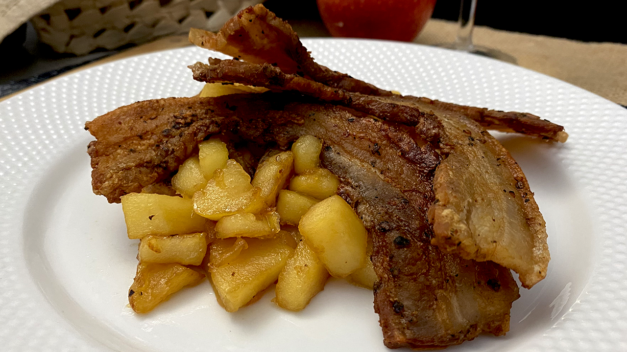 Æbleflæsk - Panceta y manzana