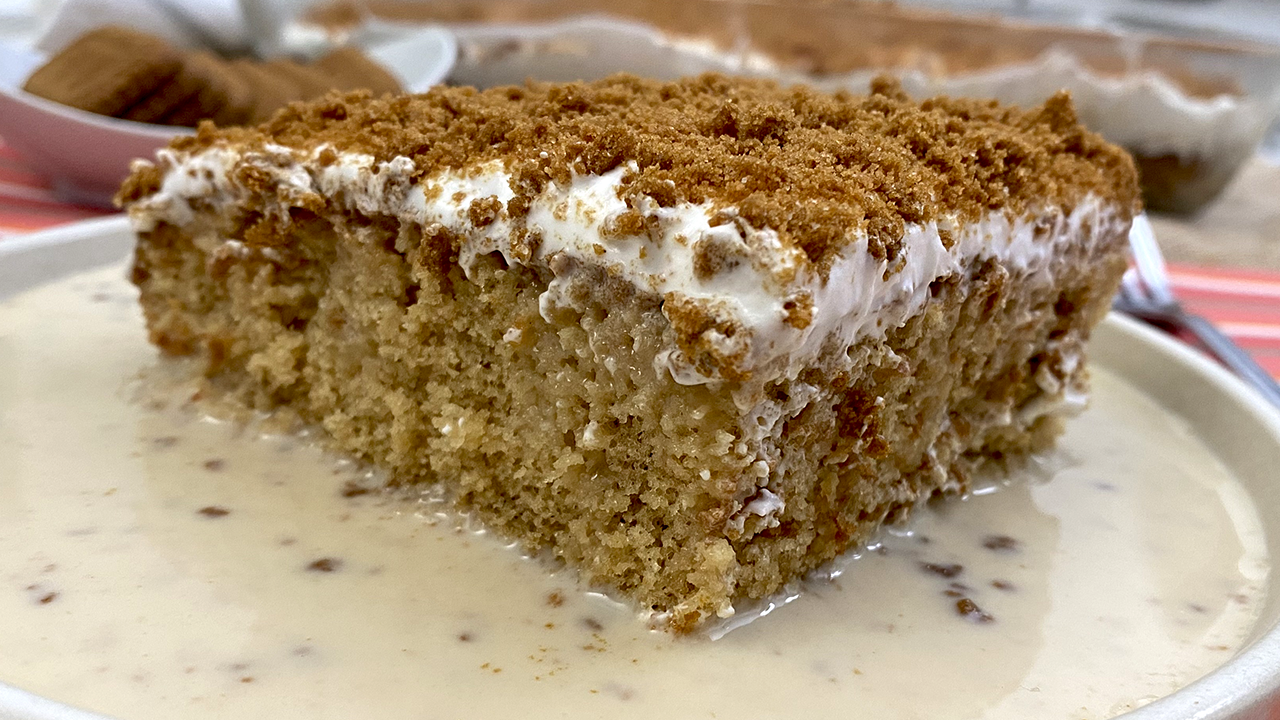 Tarta tres leche con lotus biscoff