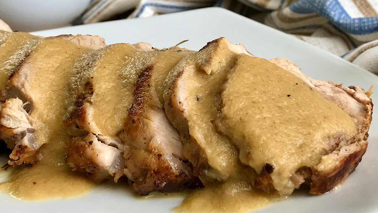 Solomillo de cerdo en salsa de manzana