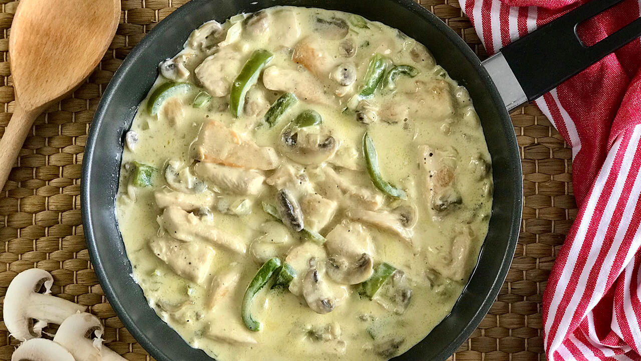 Pollo con champiñones