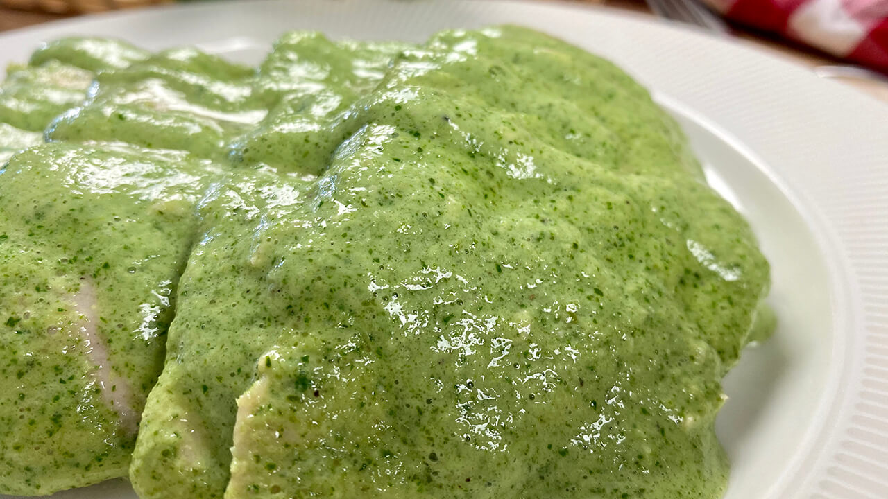 Pollo en salsa de cilantro