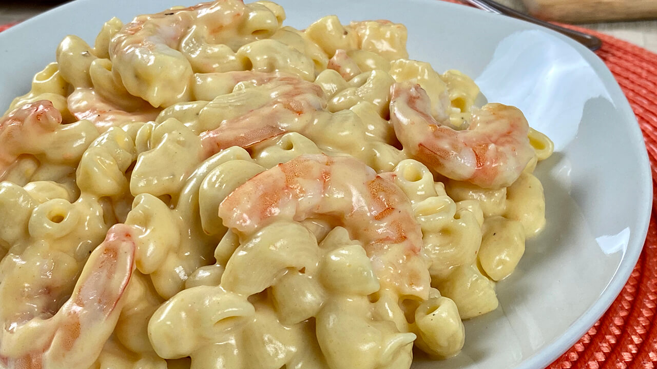 Mac and cheese con langostinos