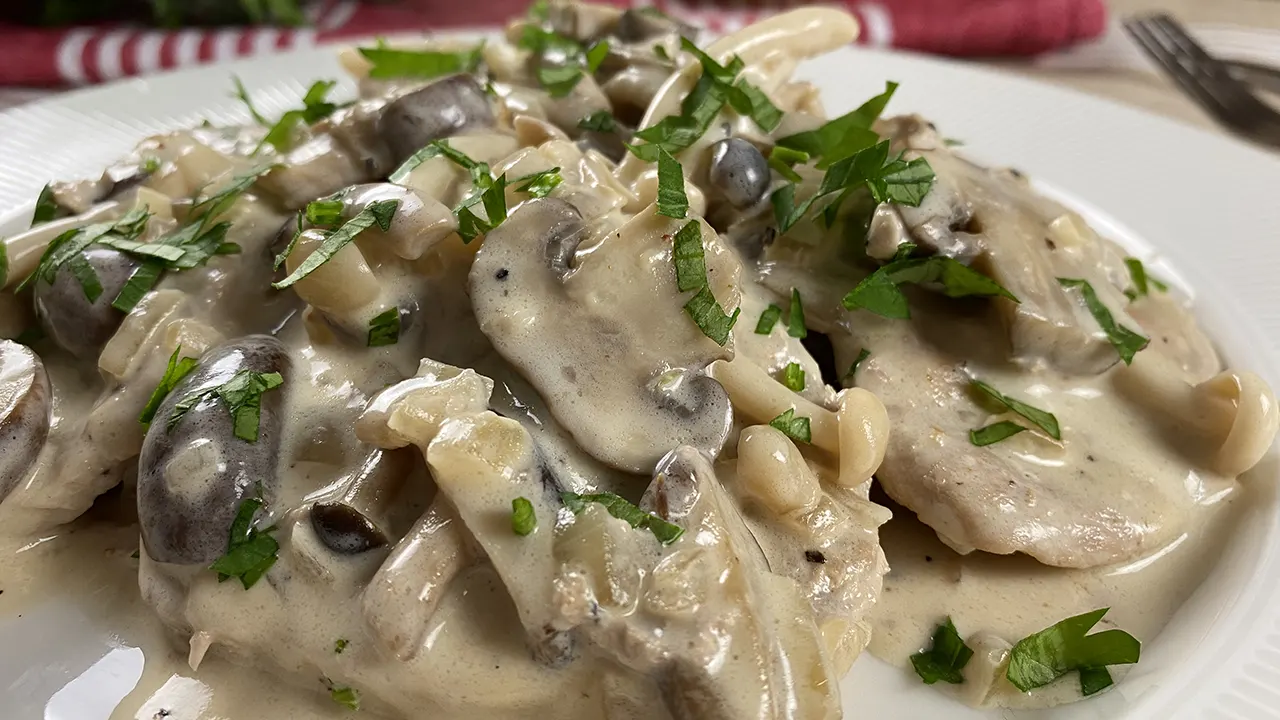 Lomo de cerdo con setas