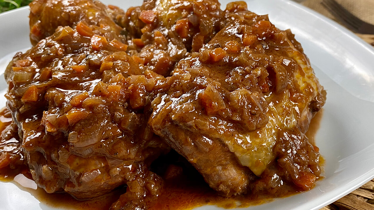 Pollo a la cazadora