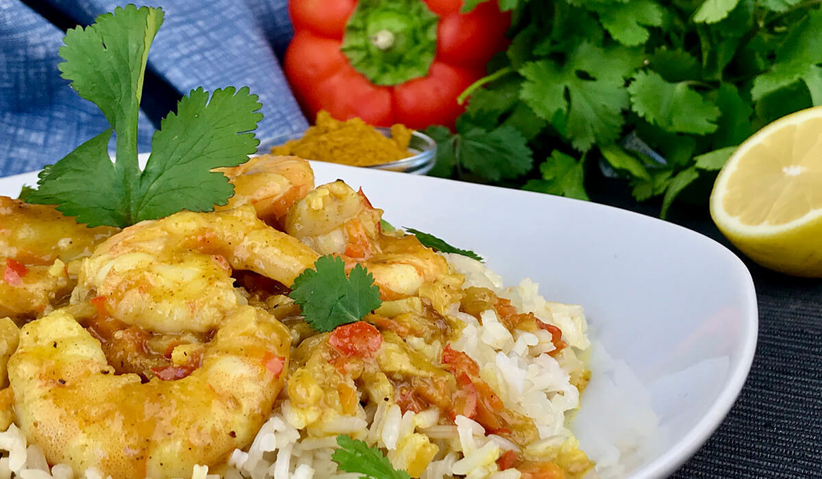Langostinos al curry