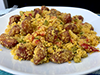 Farofa con chorizo y vegetales