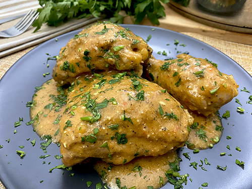 Pollo guisado cremoso