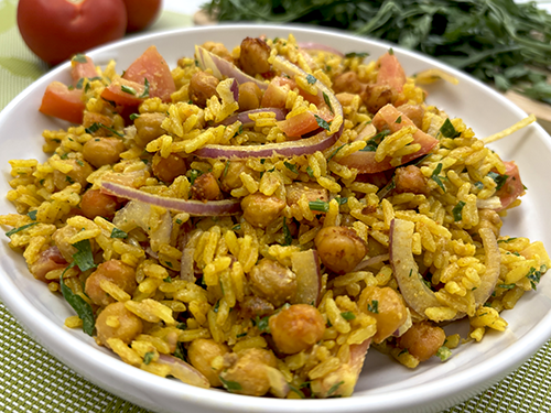 Ensalada de arroz con garbanzos