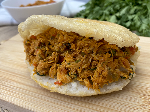 Arepa con pescado