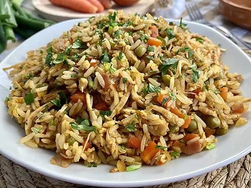 Chaulafan de pollo, arroz frito ecuatoriano